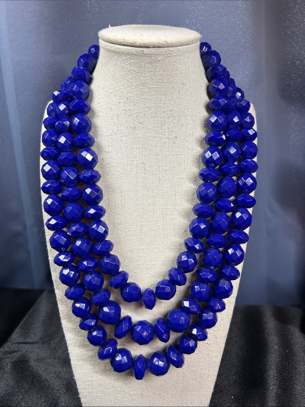 Sugar Fix Multi-Strand Royal Blue Faceted Bead Necklace